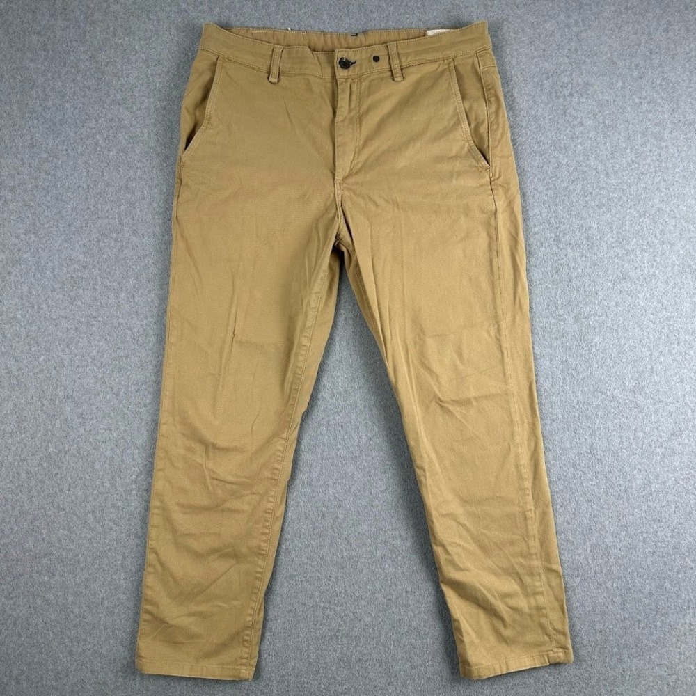 Rag & Bone Men's Chino Pants Flat Front Straight Leg Casual Size 34x27 Tan Khaki